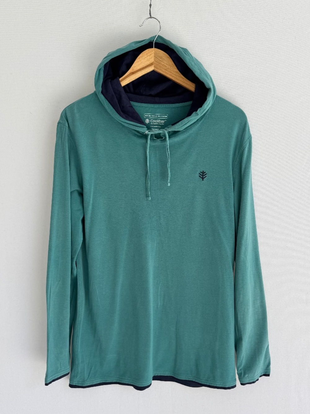 COOLIBAR Men’s Medium Cool Green Pull Over Tunic Length Hoodie UPF 50+